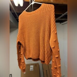 Chic Knit Sweater in Warm Orange